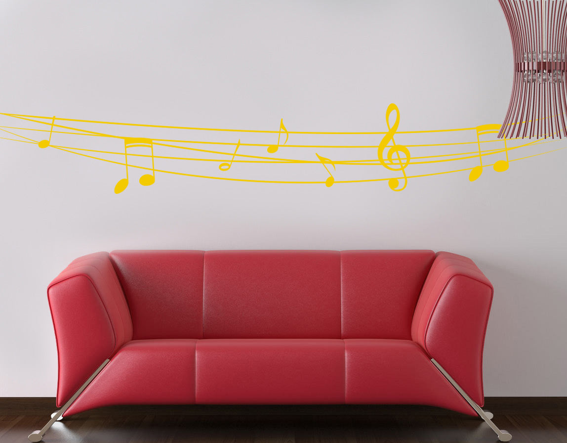 MUSIC ON RANGE Wall Sticker Decal Stencil Silhouette ST269