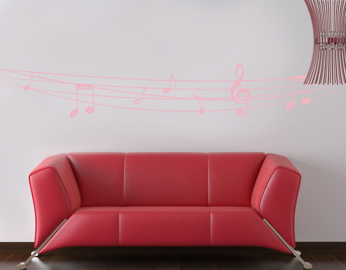 MUSIC ON RANGE Wall Sticker Decal Stencil Silhouette ST269