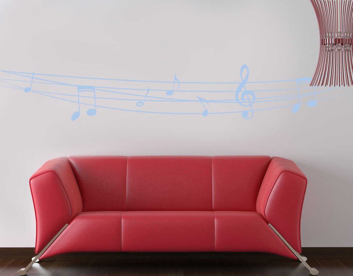 MUSIC ON RANGE Wall Sticker Decal Stencil Silhouette ST269