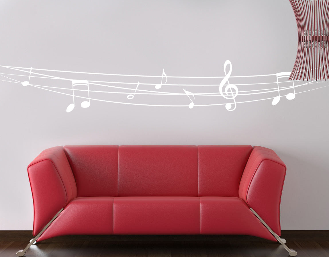 MUSIC ON RANGE Wall Sticker Decal Stencil Silhouette ST269