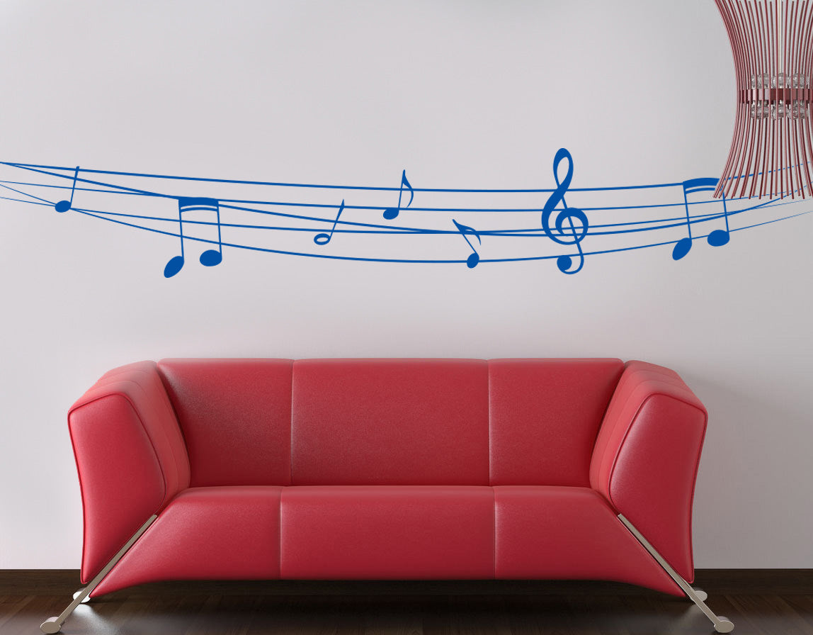MUSIC ON RANGE Wall Sticker Decal Stencil Silhouette ST269