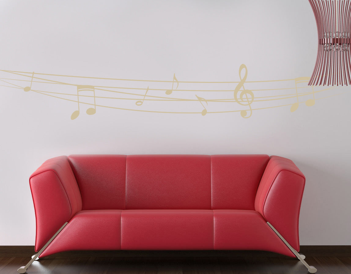 MUSIC ON RANGE Wall Sticker Decal Stencil Silhouette ST269