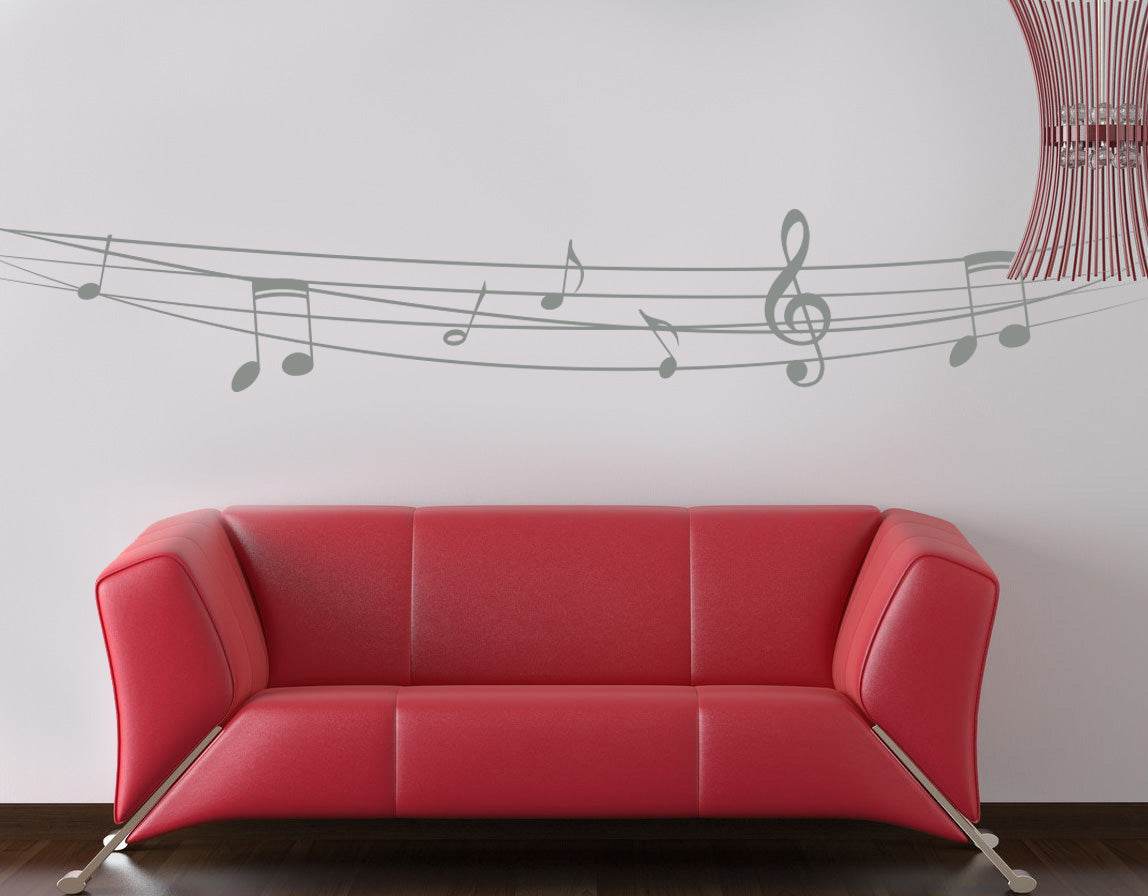 MUSIC ON RANGE Wall Sticker Decal Stencil Silhouette ST269