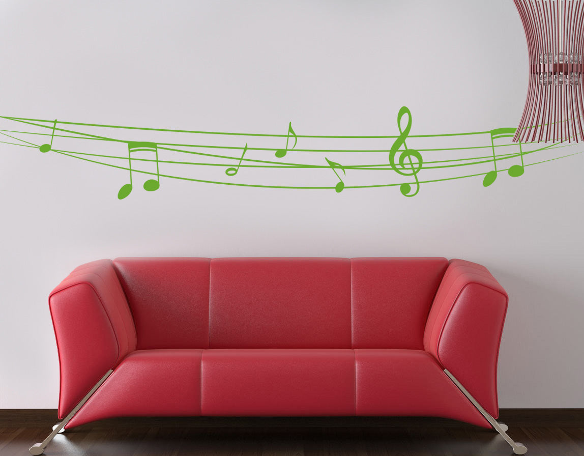 MUSIC ON RANGE Wall Sticker Decal Stencil Silhouette ST269