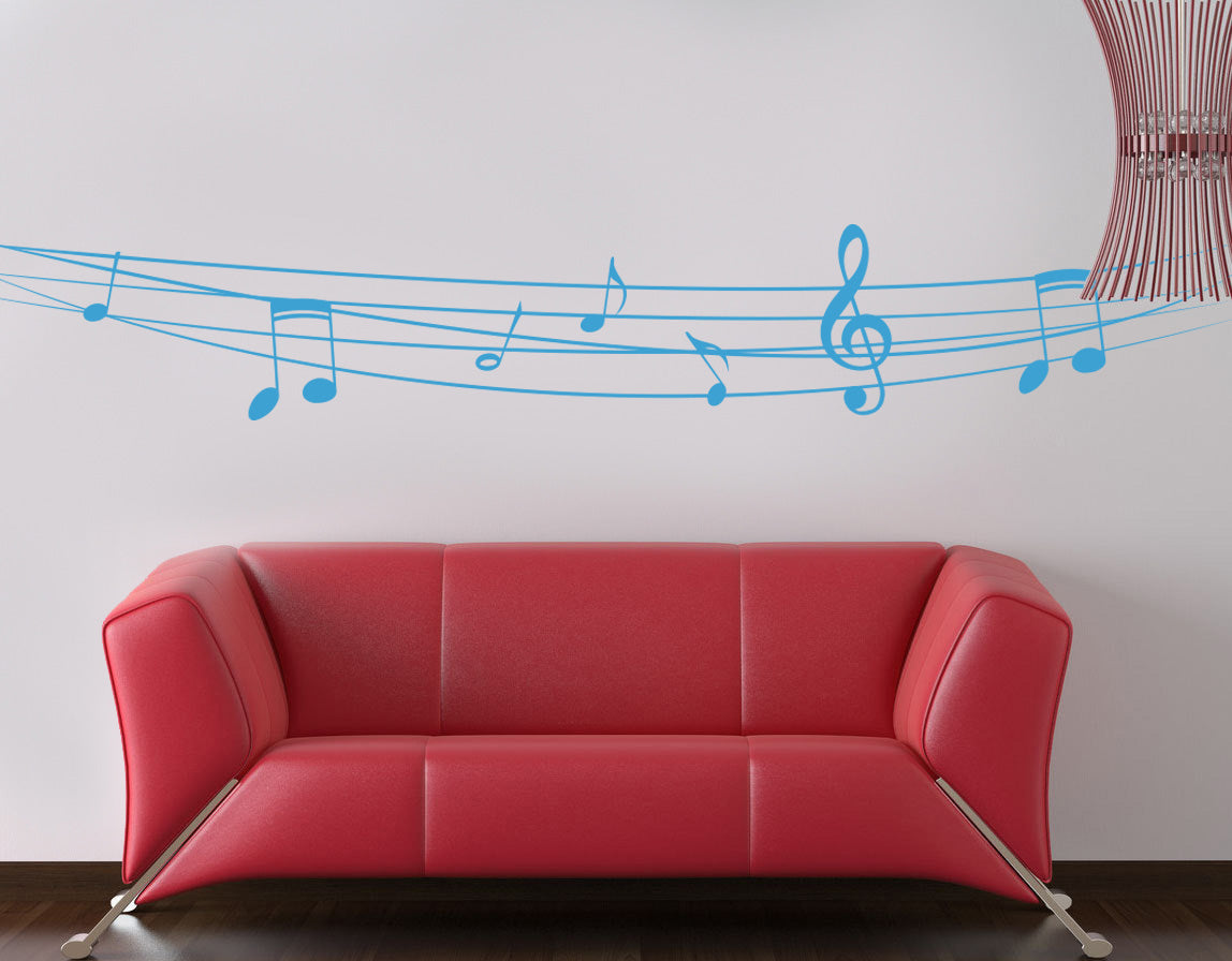 MUSIC ON RANGE Wall Sticker Decal Stencil Silhouette ST269