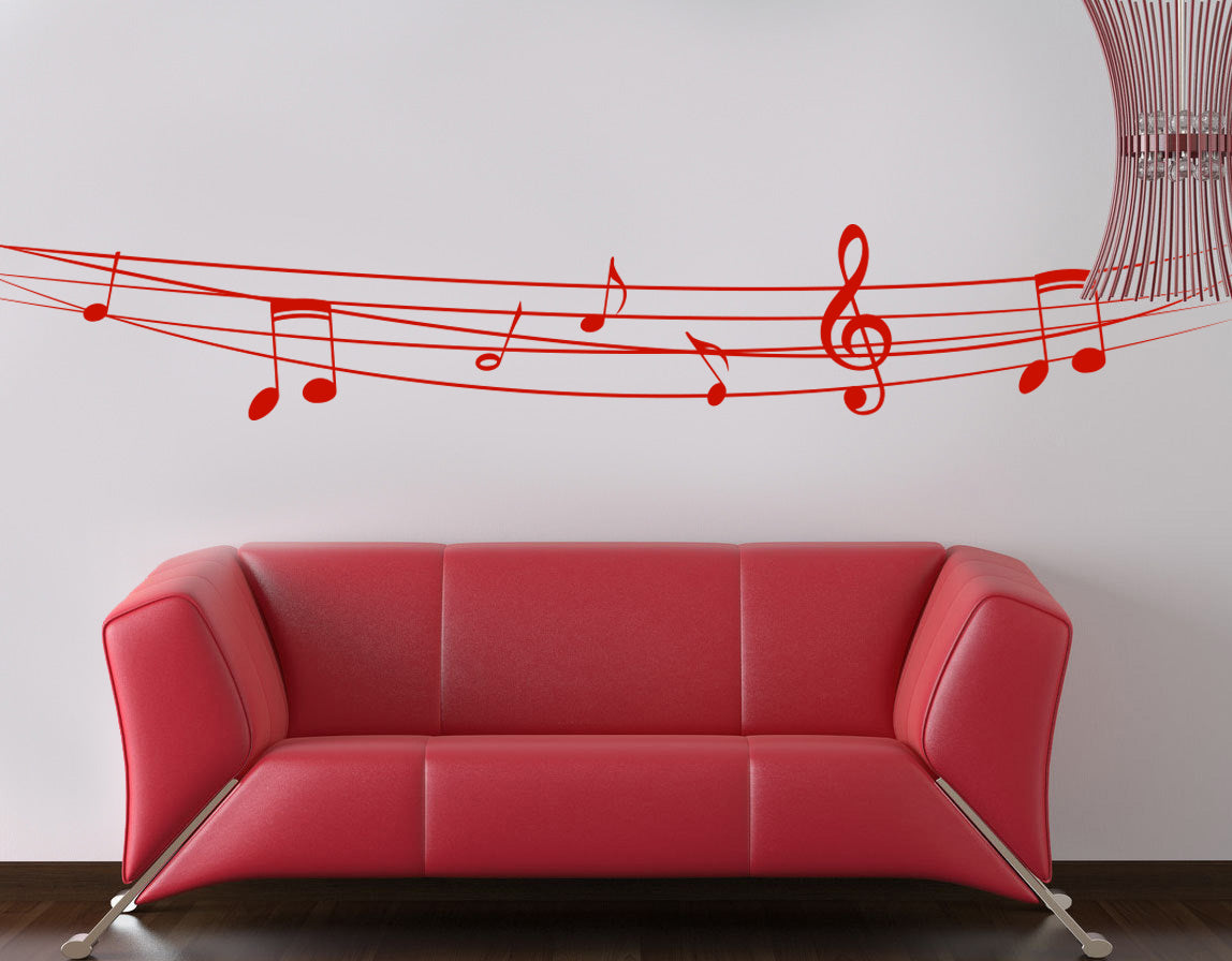 MUSIC ON RANGE Wall Sticker Decal Stencil Silhouette ST269
