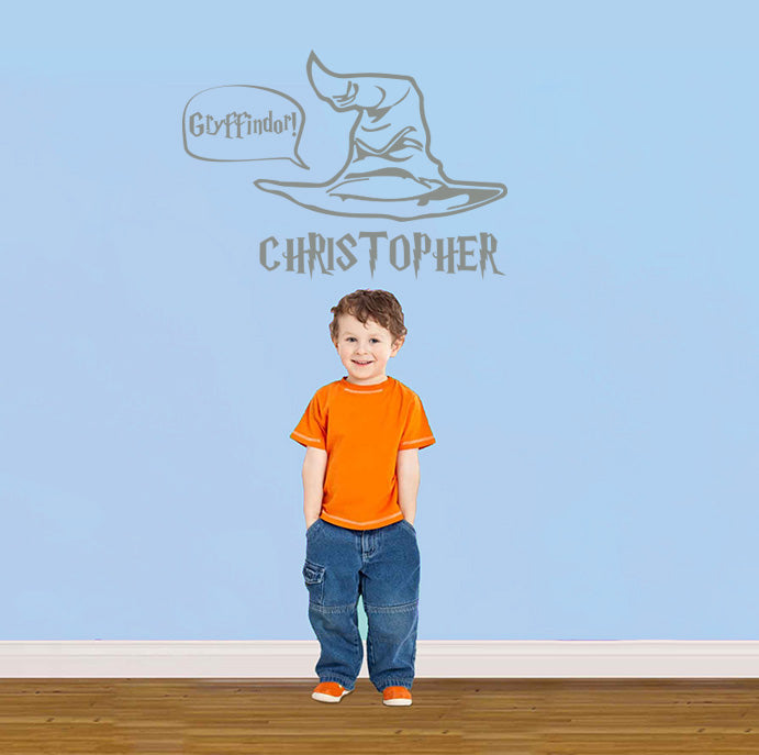 Harry Potter Sorting Hat Personalized Wall Sticker Decal Stencil Silhouette ST279