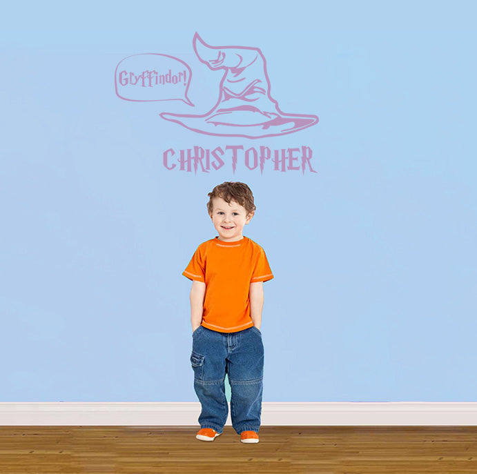 Harry Potter Sorting Hat Personalized Wall Sticker Decal Stencil Silhouette ST279