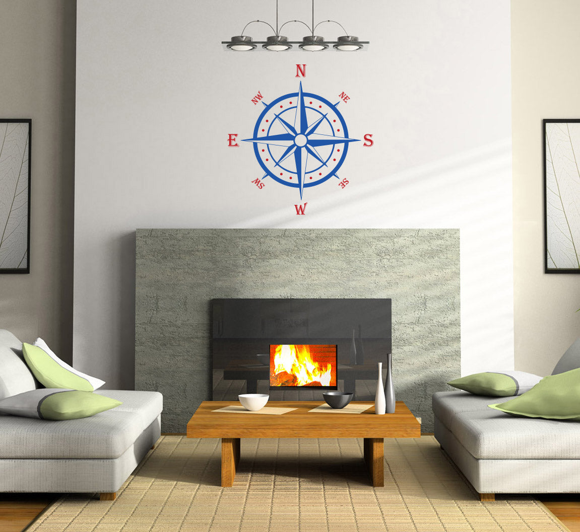 COMPASS Wall Sticker Decal Stencil Silhouette ST286