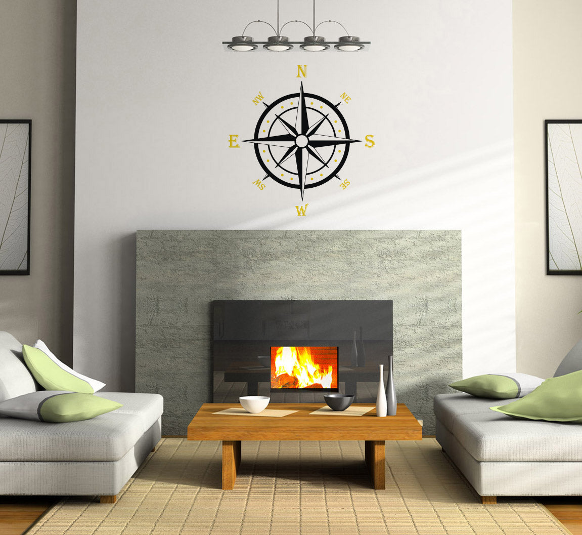 COMPASS Wall Sticker Decal Stencil Silhouette ST286