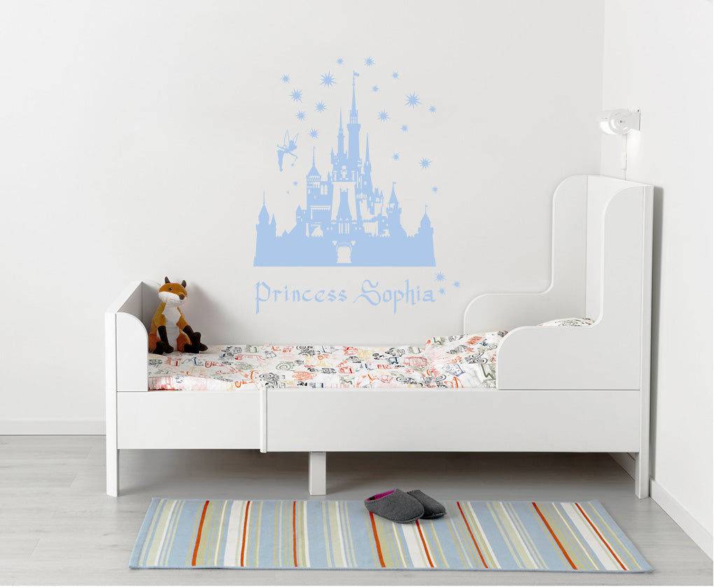 Princess Castle Personalized Wall Sticker Decal Stencil Silhouette ST289