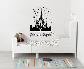 Princess Castle Personalized Wall Sticker Decal Stencil Silhouette ST289