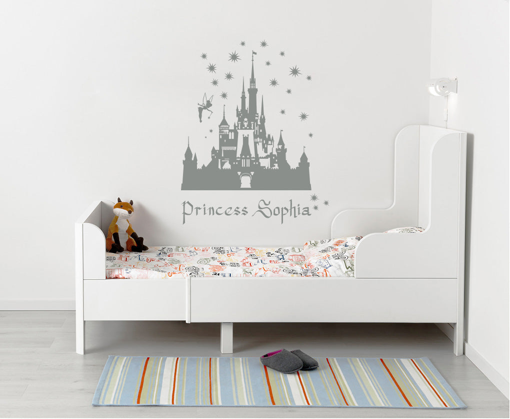 Princess Castle Personalized Wall Sticker Decal Stencil Silhouette ST289