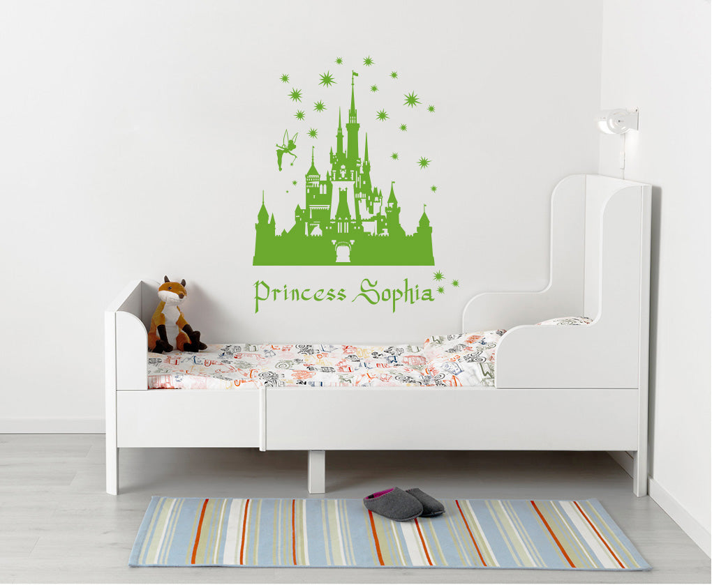 Princess Castle Personalized Wall Sticker Decal Stencil Silhouette ST289