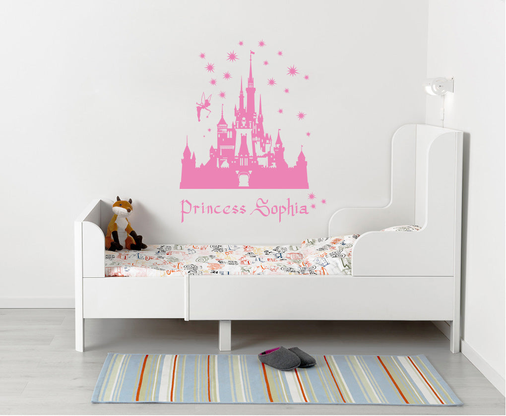 Princess Castle Personalized Wall Sticker Decal Stencil Silhouette ST289