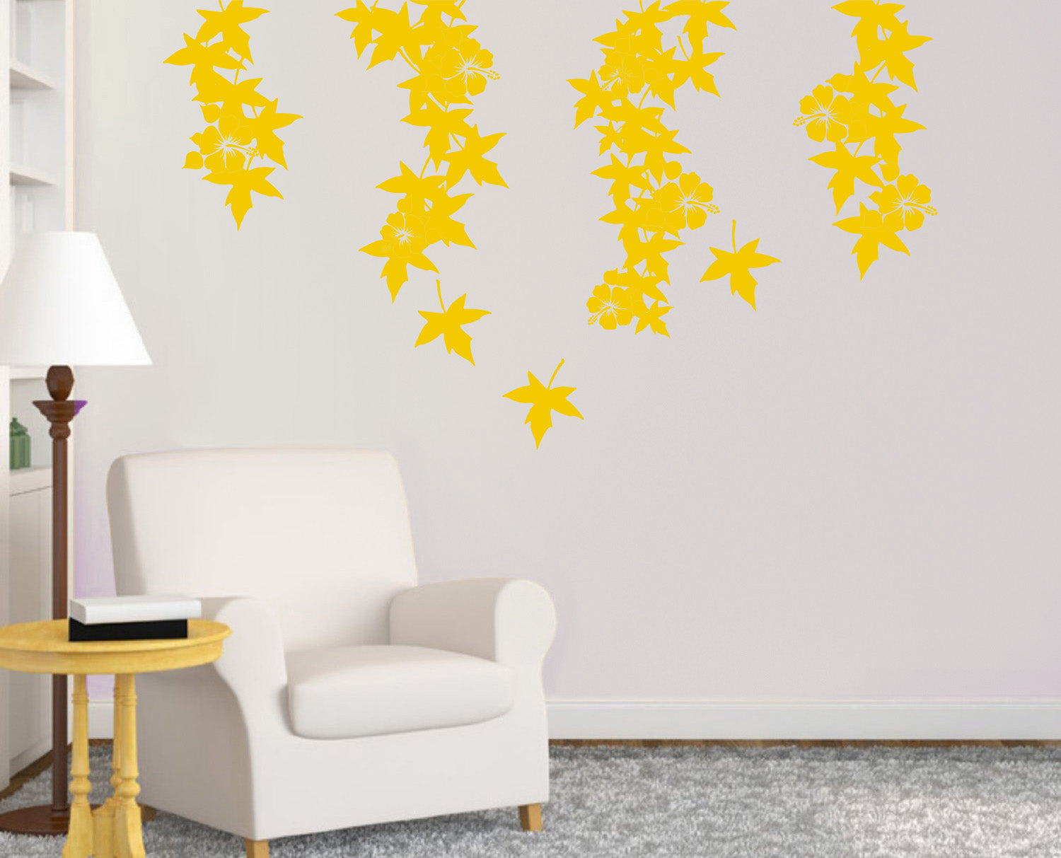 VINE FLOWER Wall Sticker Decal Stencil Silhouette ST296