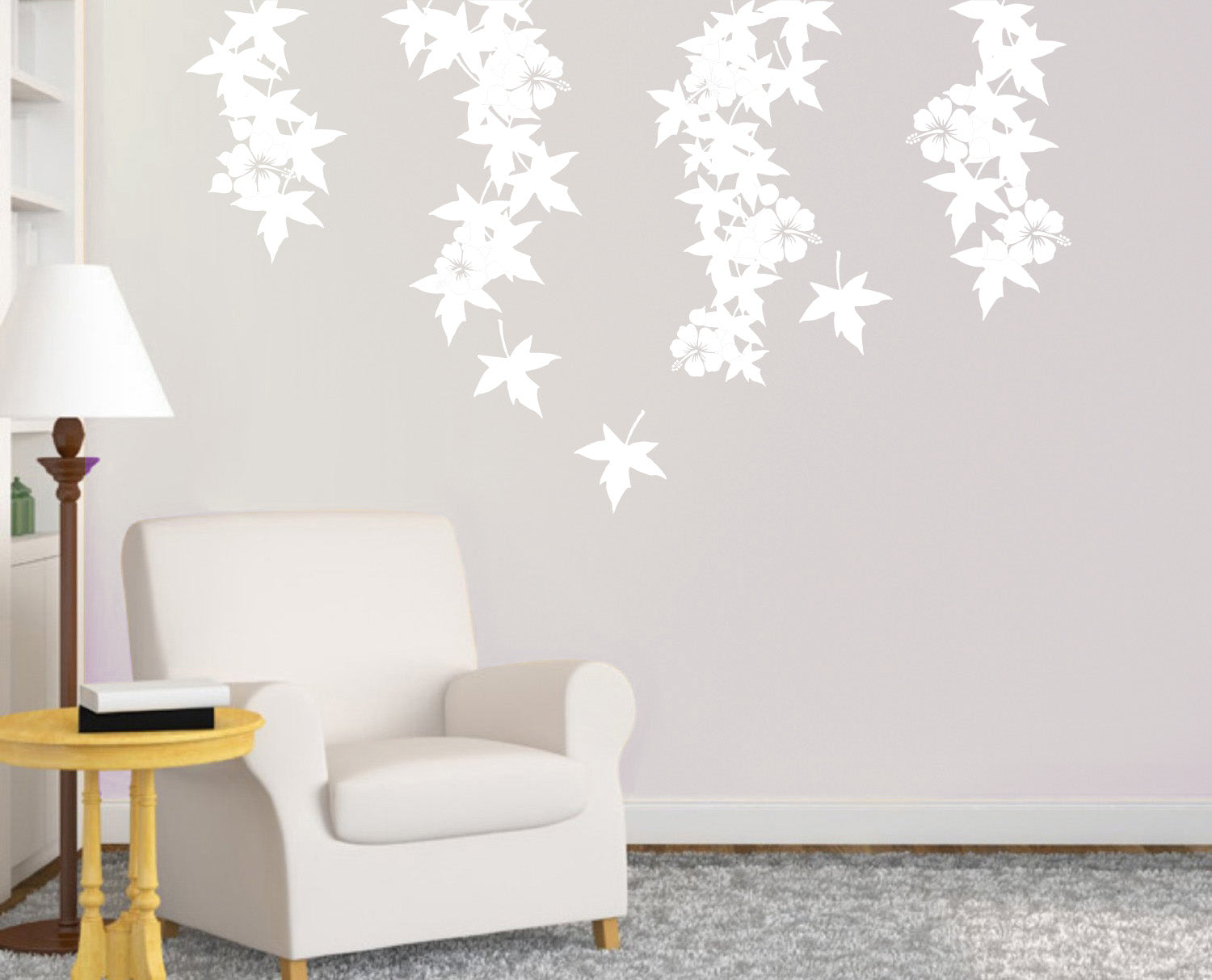 VINE FLOWER Wall Sticker Decal Stencil Silhouette ST296
