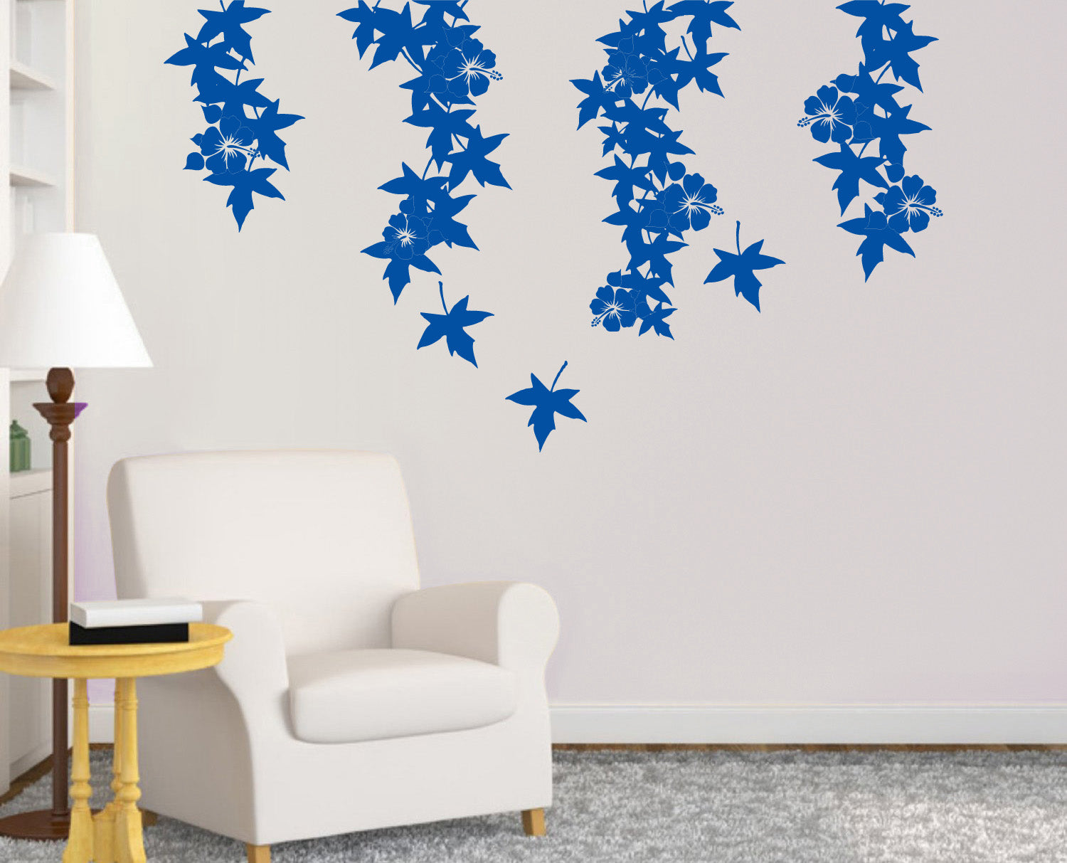 VINE FLOWER Wall Sticker Decal Stencil Silhouette ST296