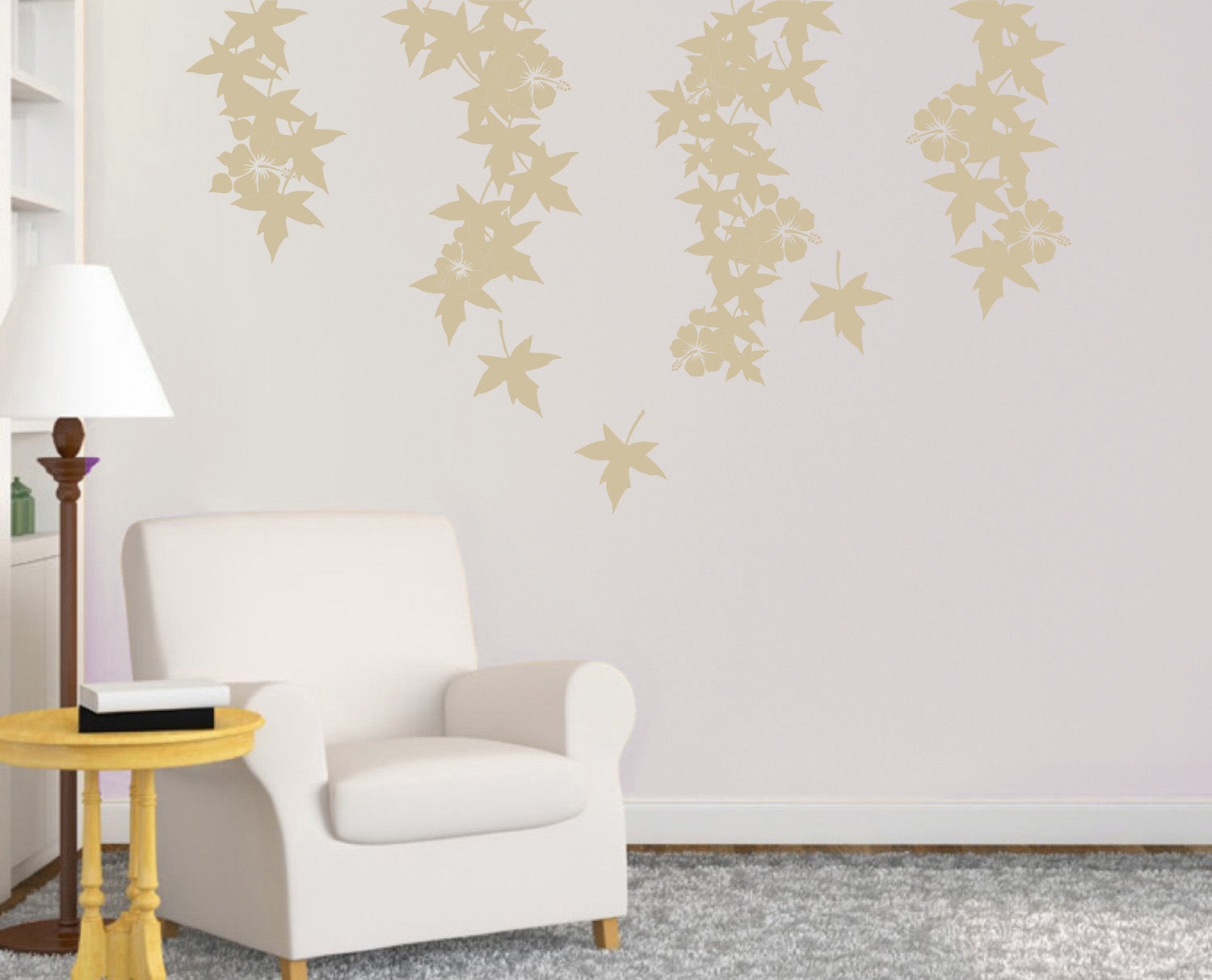 VINE FLOWER Wall Sticker Decal Stencil Silhouette ST296