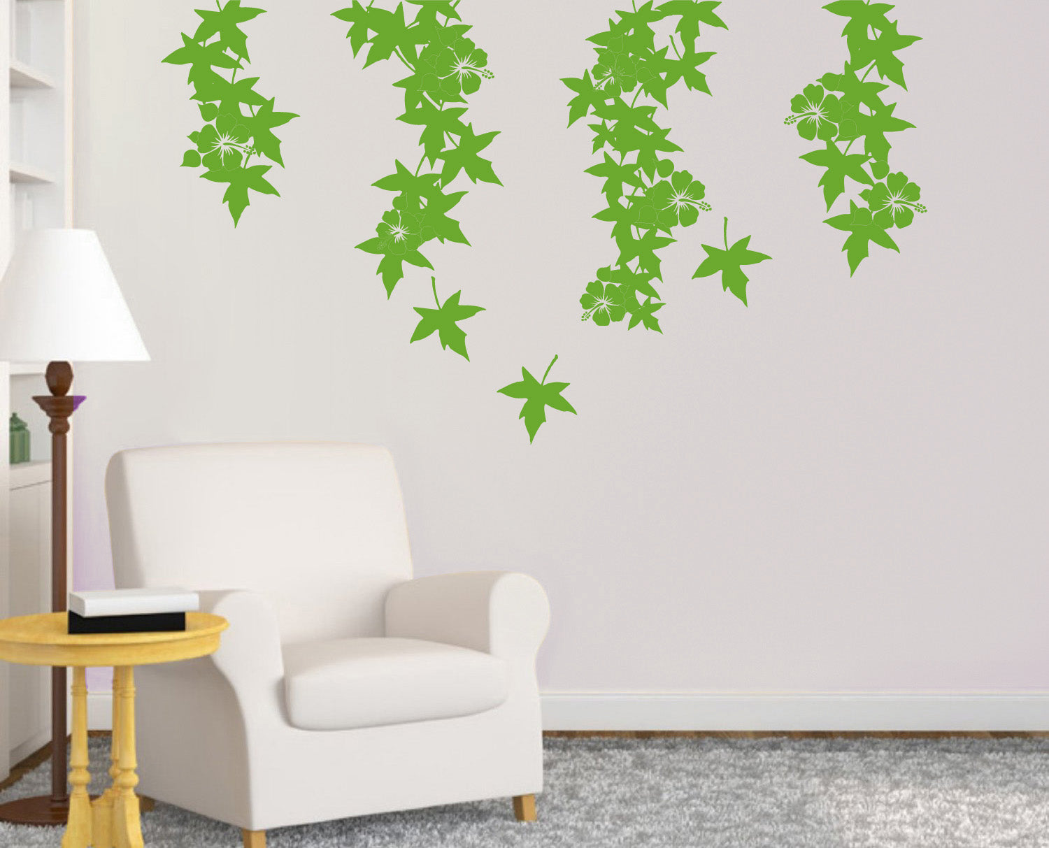 VINE FLOWER Wall Sticker Decal Stencil Silhouette ST296