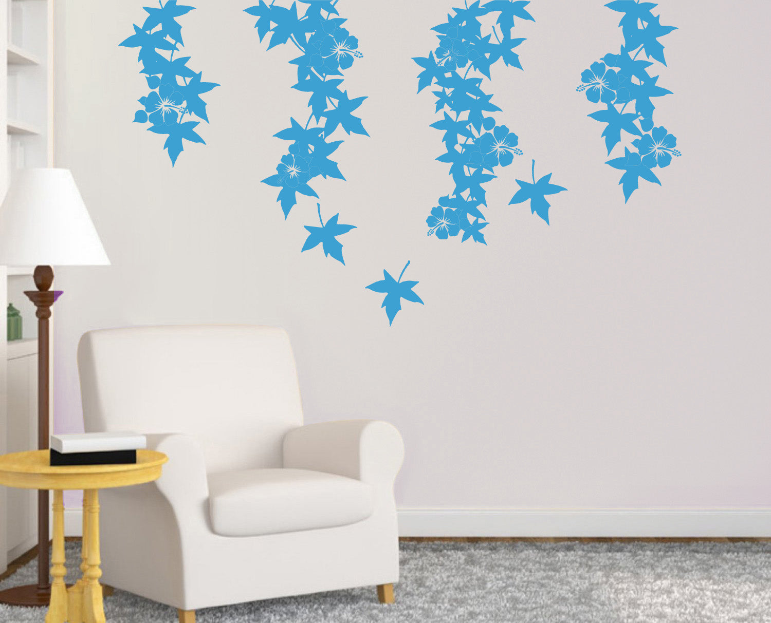 VINE FLOWER Wall Sticker Decal Stencil Silhouette ST296