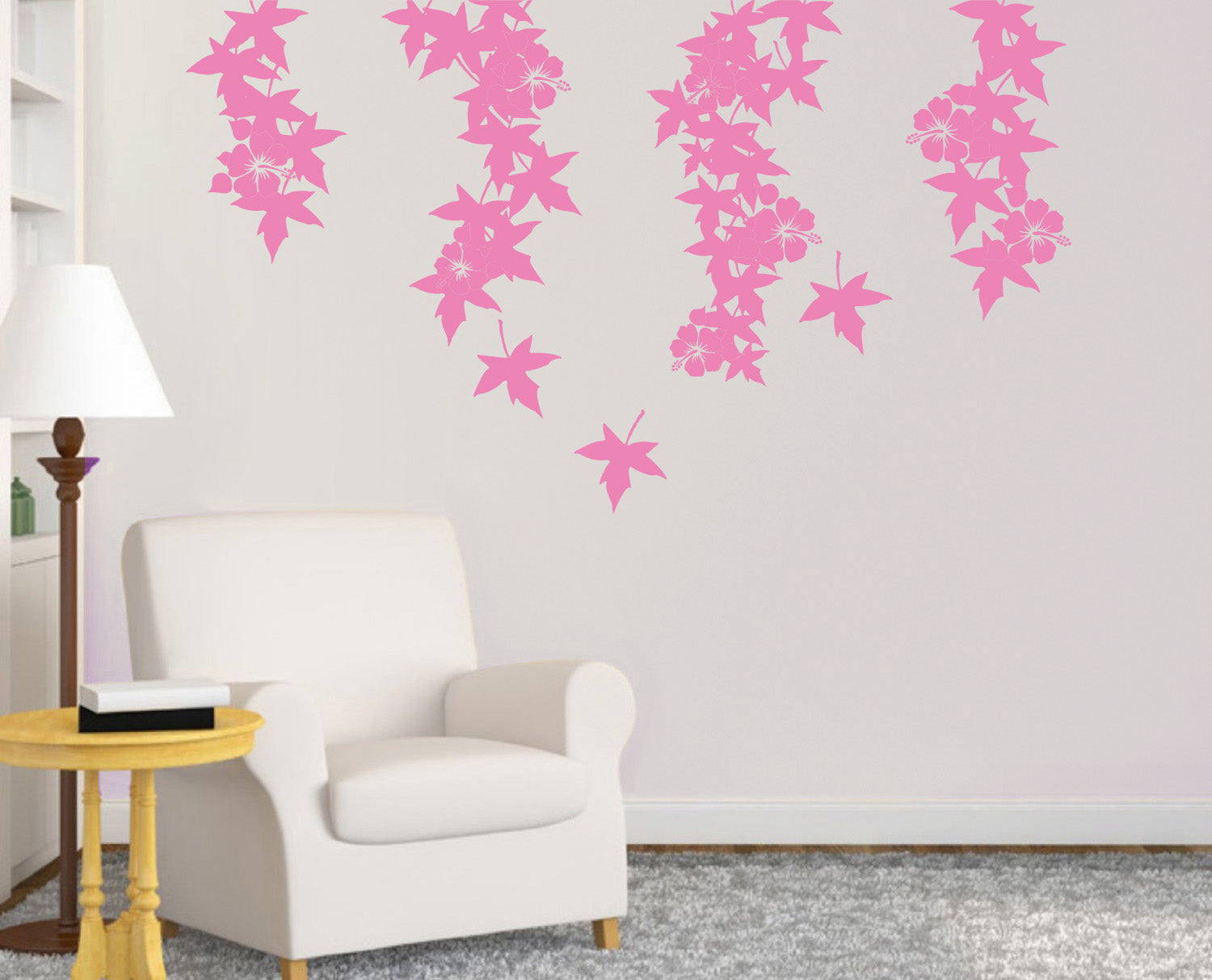 VINE FLOWER Wall Sticker Decal Stencil Silhouette ST296