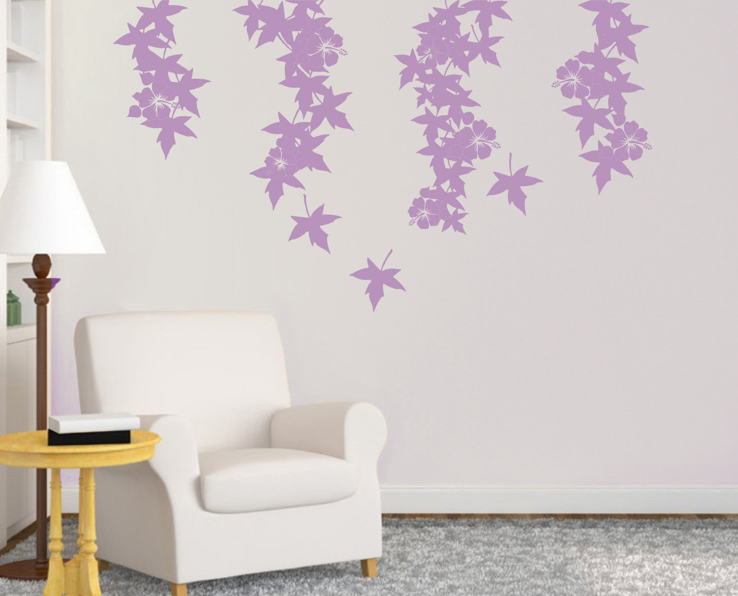 VINE FLOWER Wall Sticker Decal Stencil Silhouette ST296