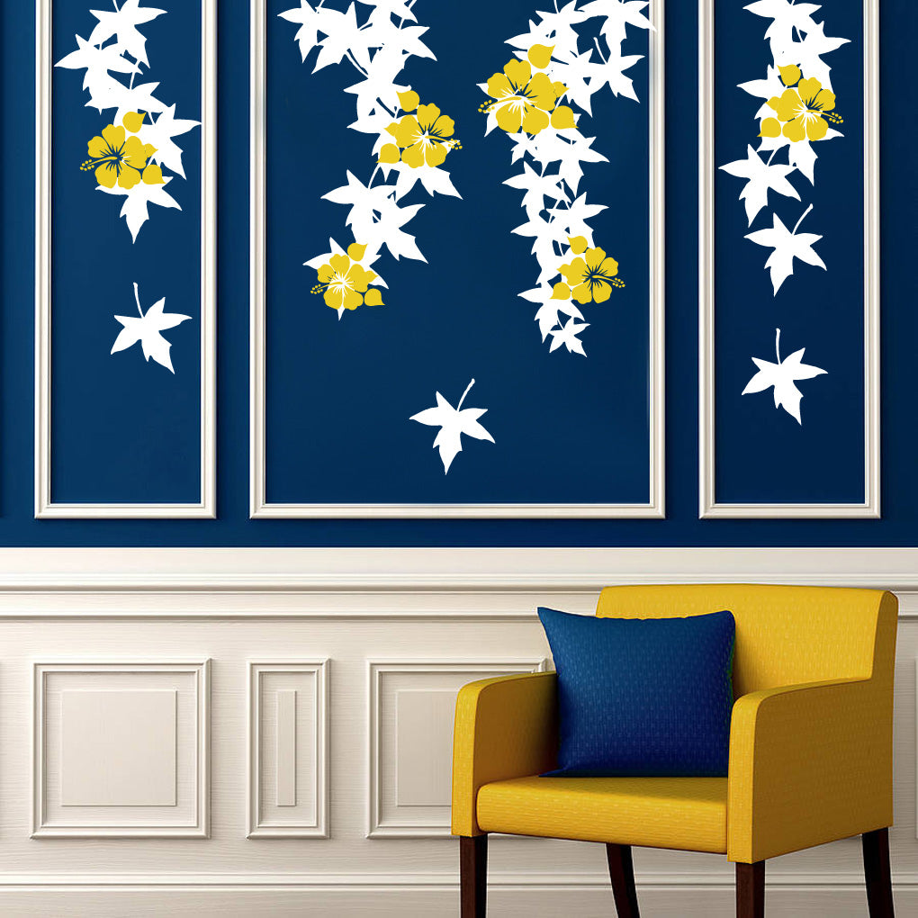 VINE FLOWER Wall Sticker Decal Stencil Silhouette ST297