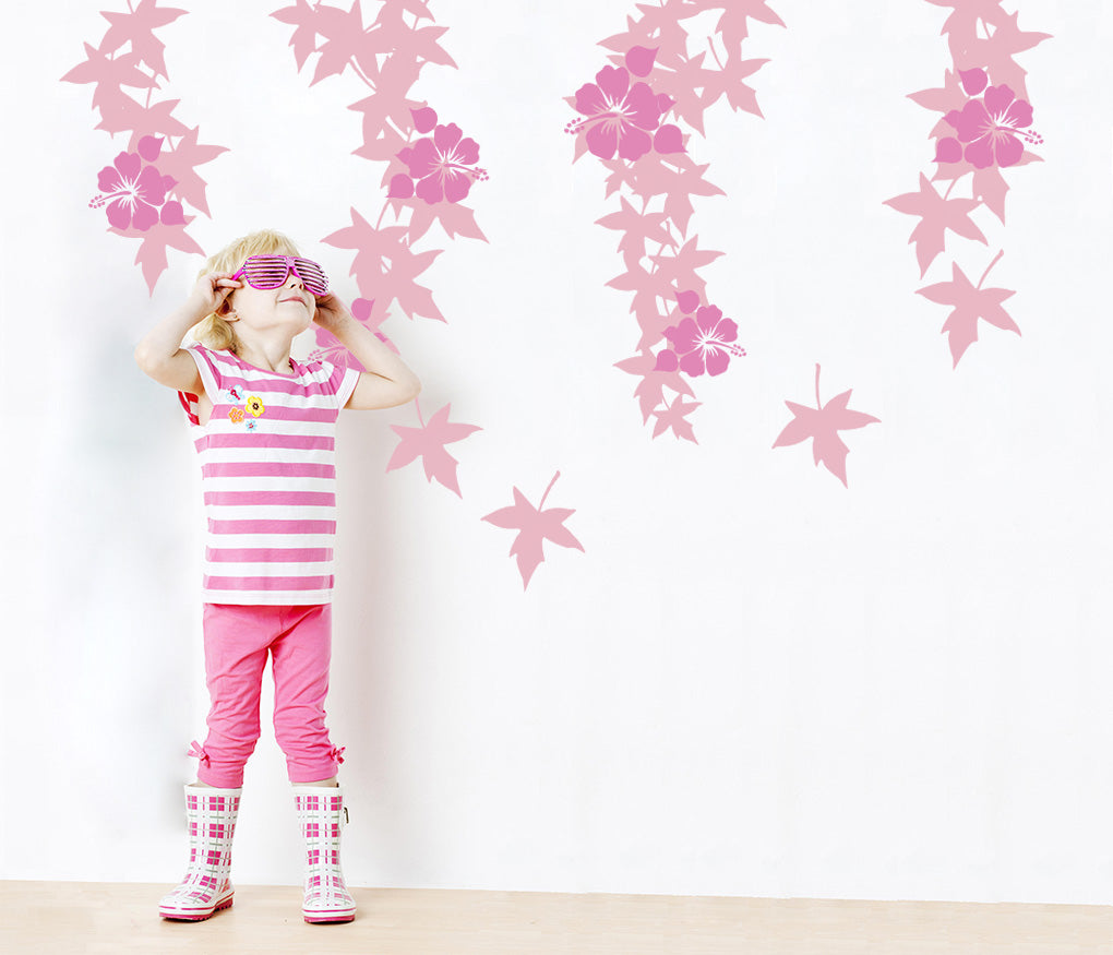 VINE FLOWER Wall Sticker Decal Stencil Silhouette ST297