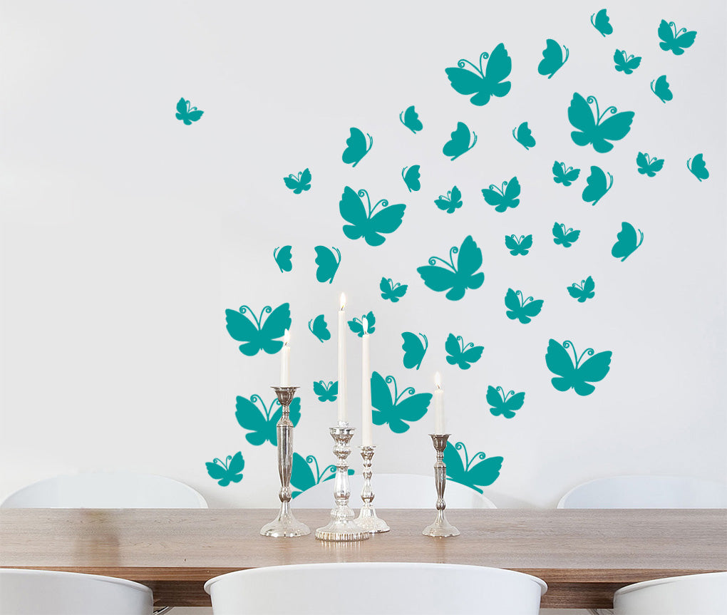 BUTTERFLY SET Wall Sticker Decal Stencil Silhouette ST298
