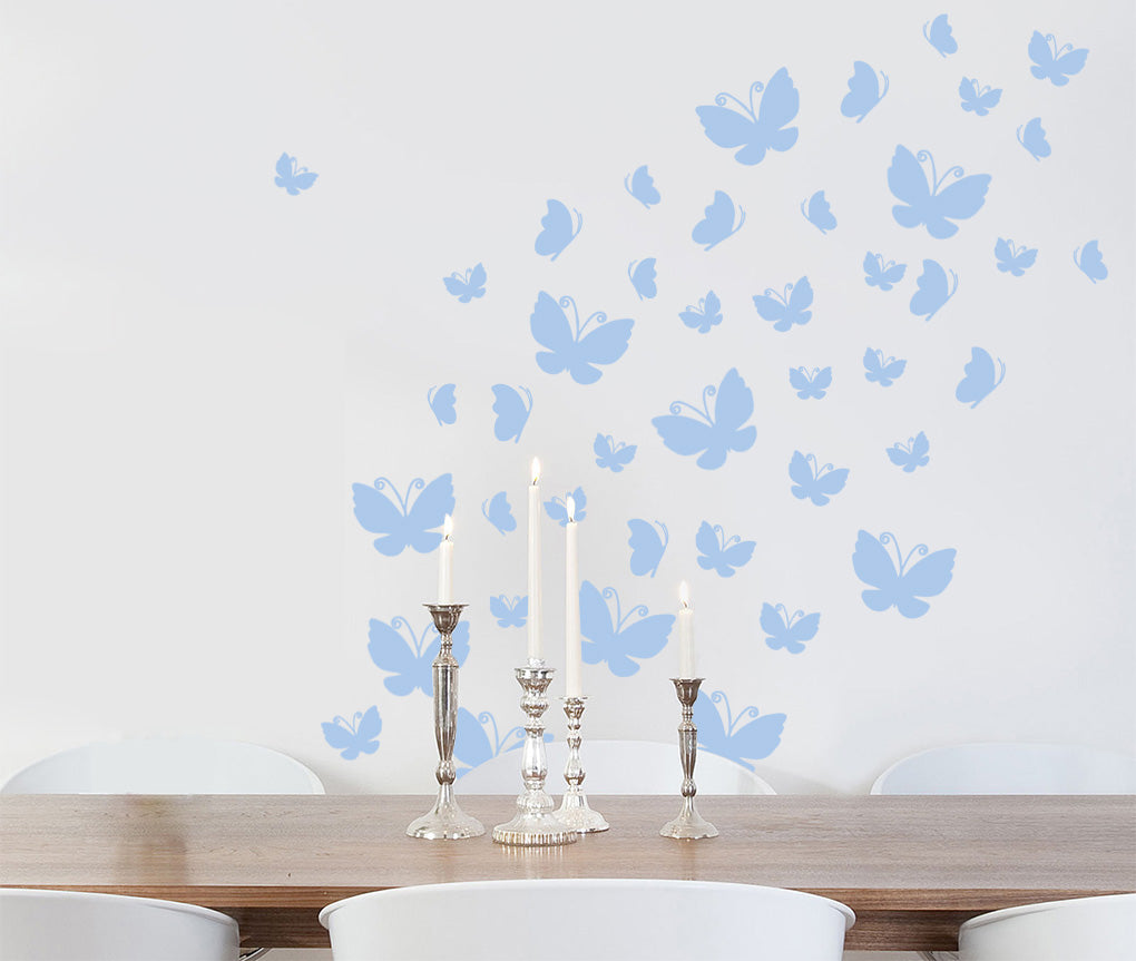 BUTTERFLY SET Wall Sticker Decal Stencil Silhouette ST298