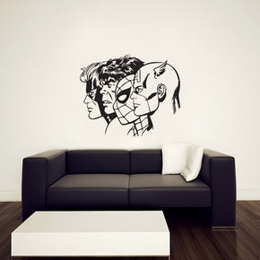 Super héros collage mur décalcomanie moule contour st299