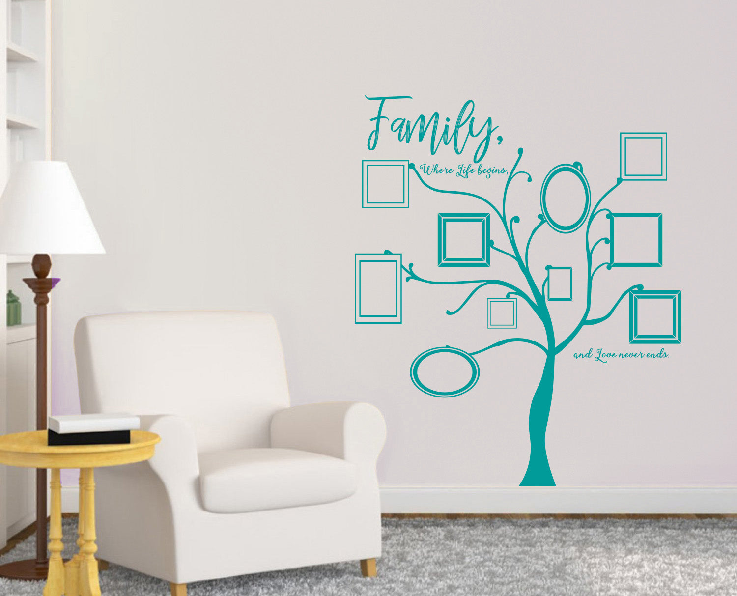 ARBRE GÉNÉALOGIQUE IMAGE MUR Autocollant Autocollant Décalque Stencil Silhouette ST301