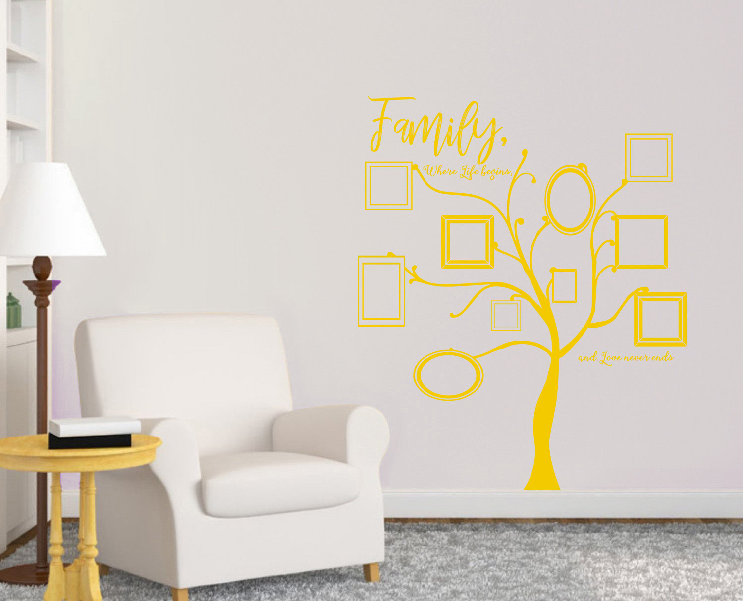 ARBRE GÉNÉALOGIQUE IMAGE MUR Autocollant Autocollant Décalque Stencil Silhouette ST301
