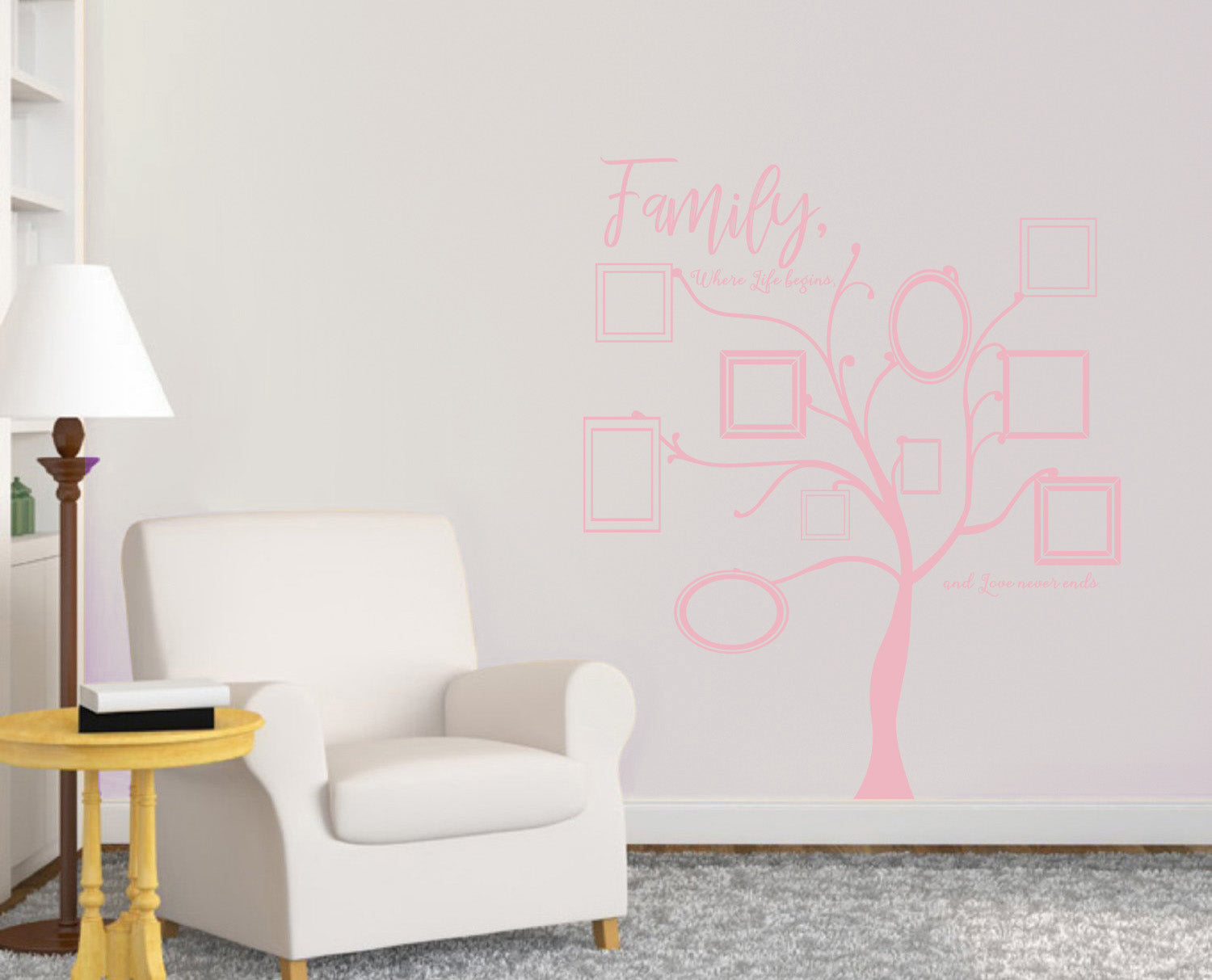 ARBRE GÉNÉALOGIQUE IMAGE MUR Autocollant Autocollant Décalque Stencil Silhouette ST301