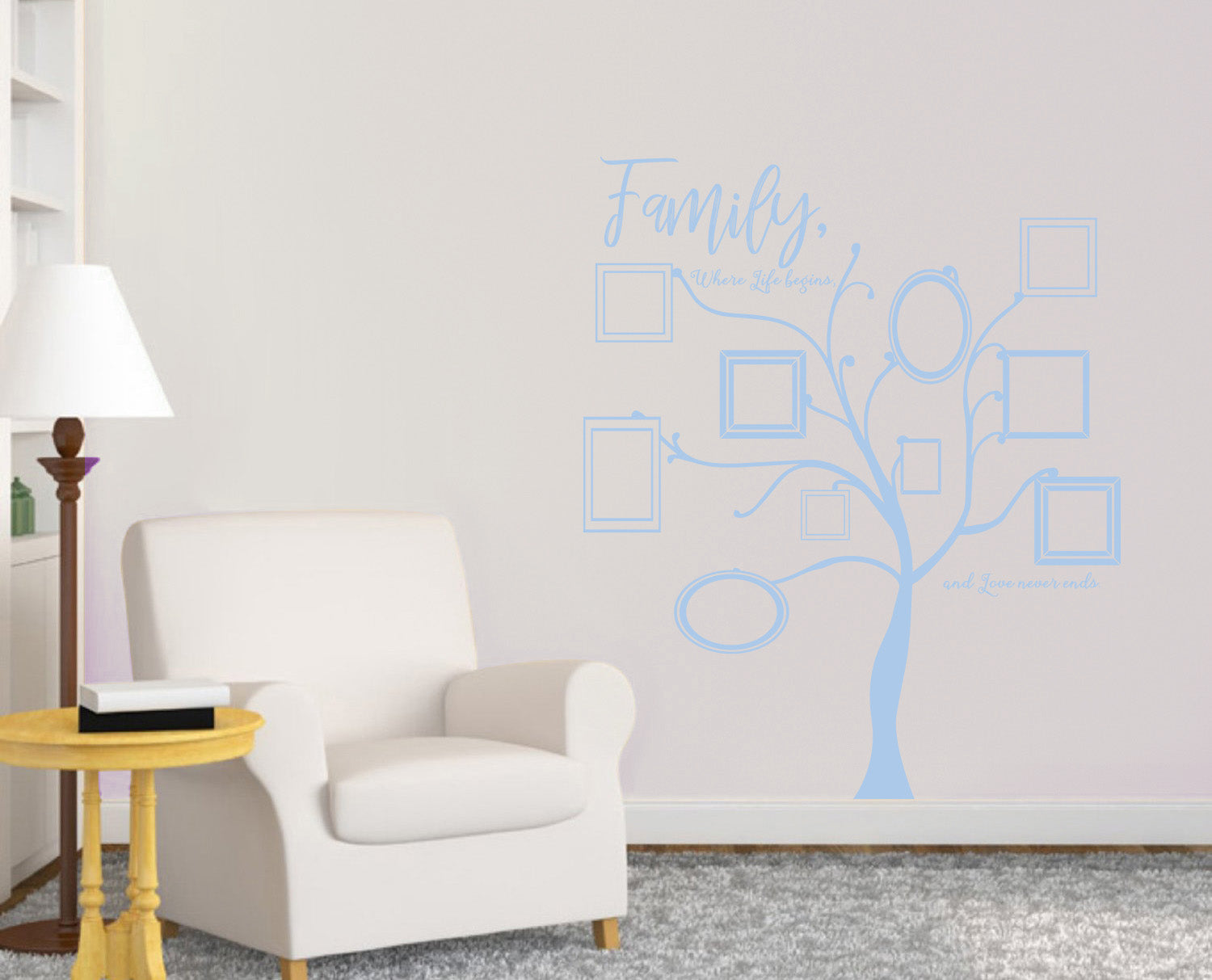 ARBRE GÉNÉALOGIQUE IMAGE MUR Autocollant Autocollant Décalque Stencil Silhouette ST301