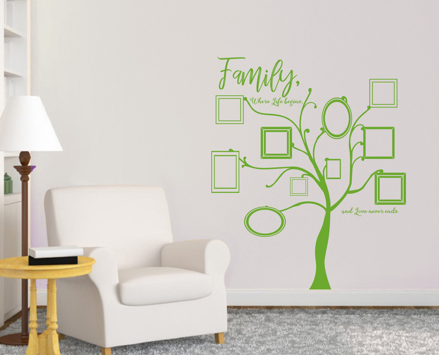 ARBRE GÉNÉALOGIQUE IMAGE MUR Autocollant Autocollant Décalque Stencil Silhouette ST301