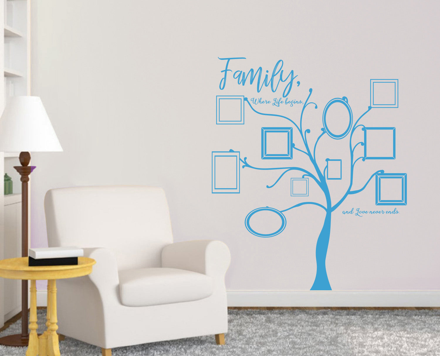 ARBRE GÉNÉALOGIQUE IMAGE MUR Autocollant Autocollant Décalque Stencil Silhouette ST301