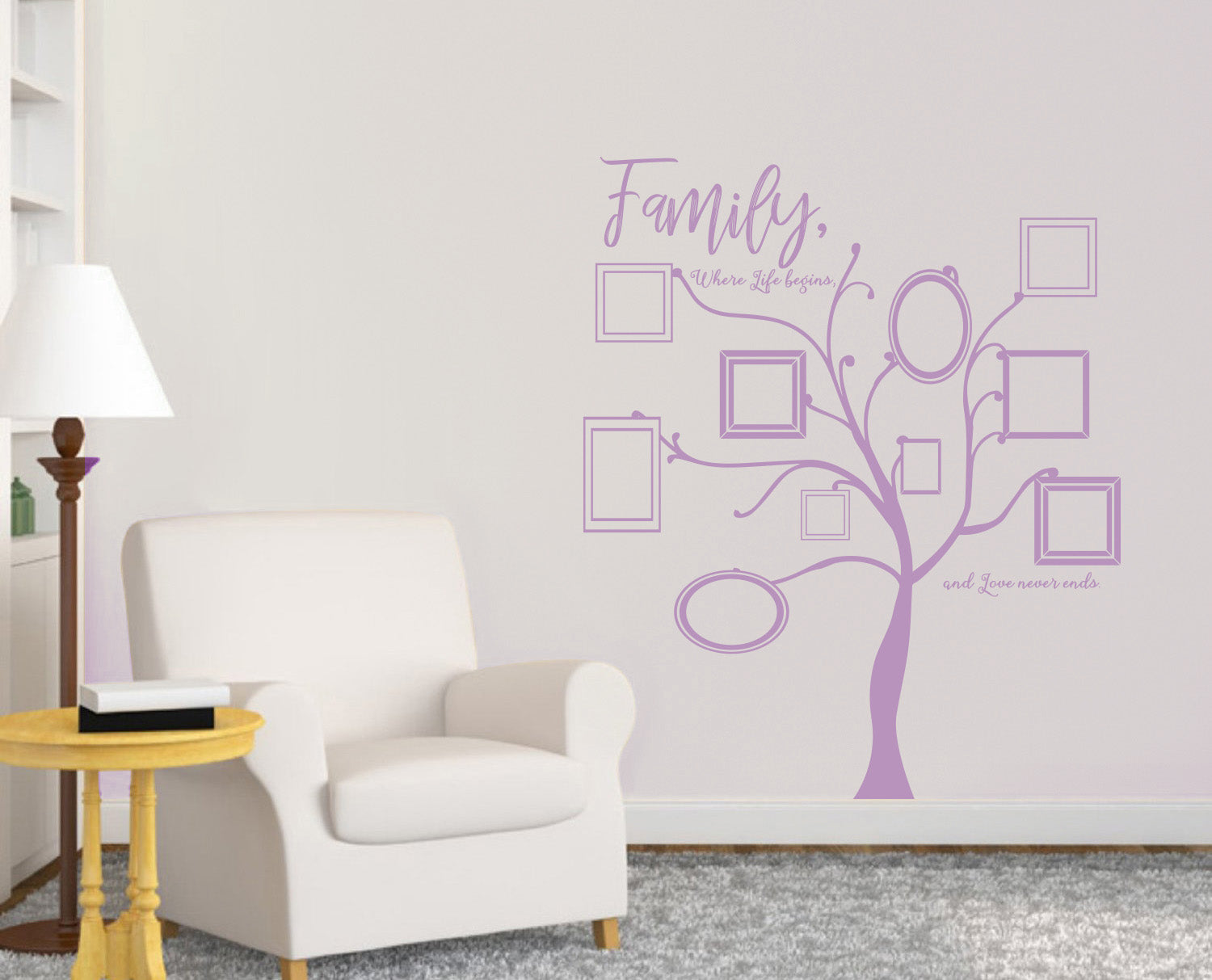 ARBRE GÉNÉALOGIQUE IMAGE MUR Autocollant Autocollant Décalque Stencil Silhouette ST301