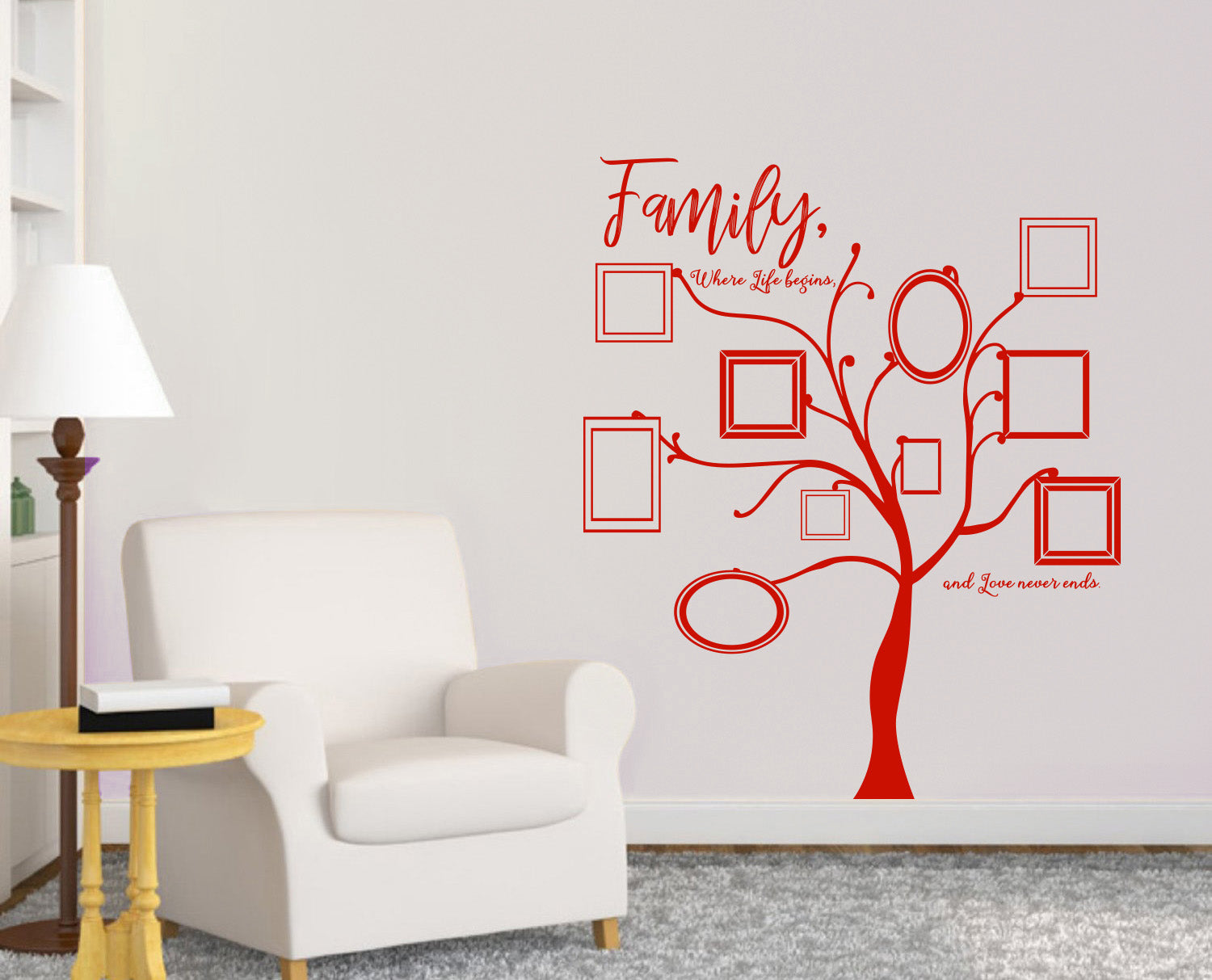 ARBRE GÉNÉALOGIQUE IMAGE MUR Autocollant Autocollant Décalque Stencil Silhouette ST301