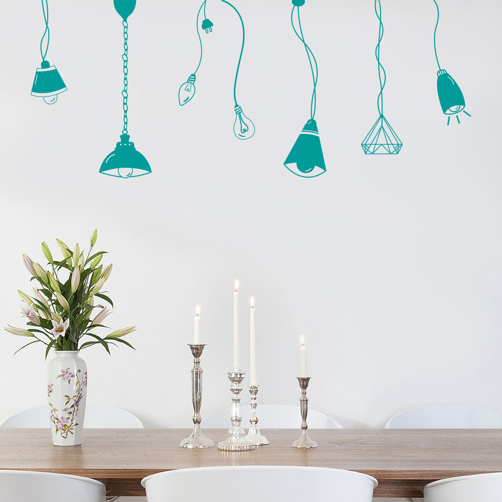 Light Bulbs Lamps Wall Sticker Decal Stencil Silhouette ST306