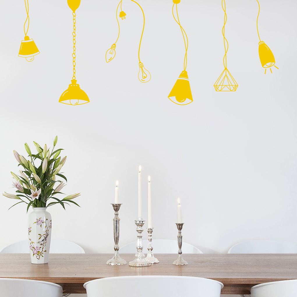 Light Bulbs Lamps Wall Sticker Decal Stencil Silhouette ST306