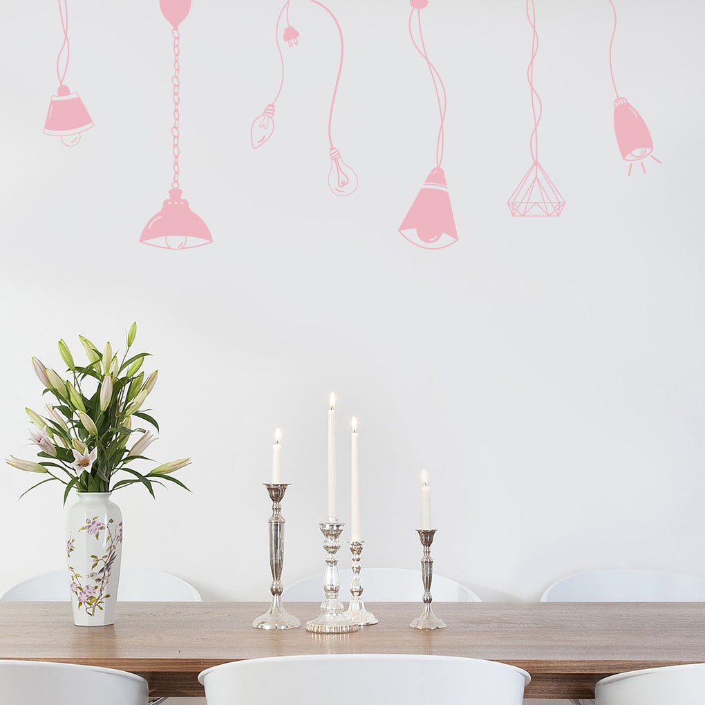 Light Bulbs Lamps Wall Sticker Decal Stencil Silhouette ST306