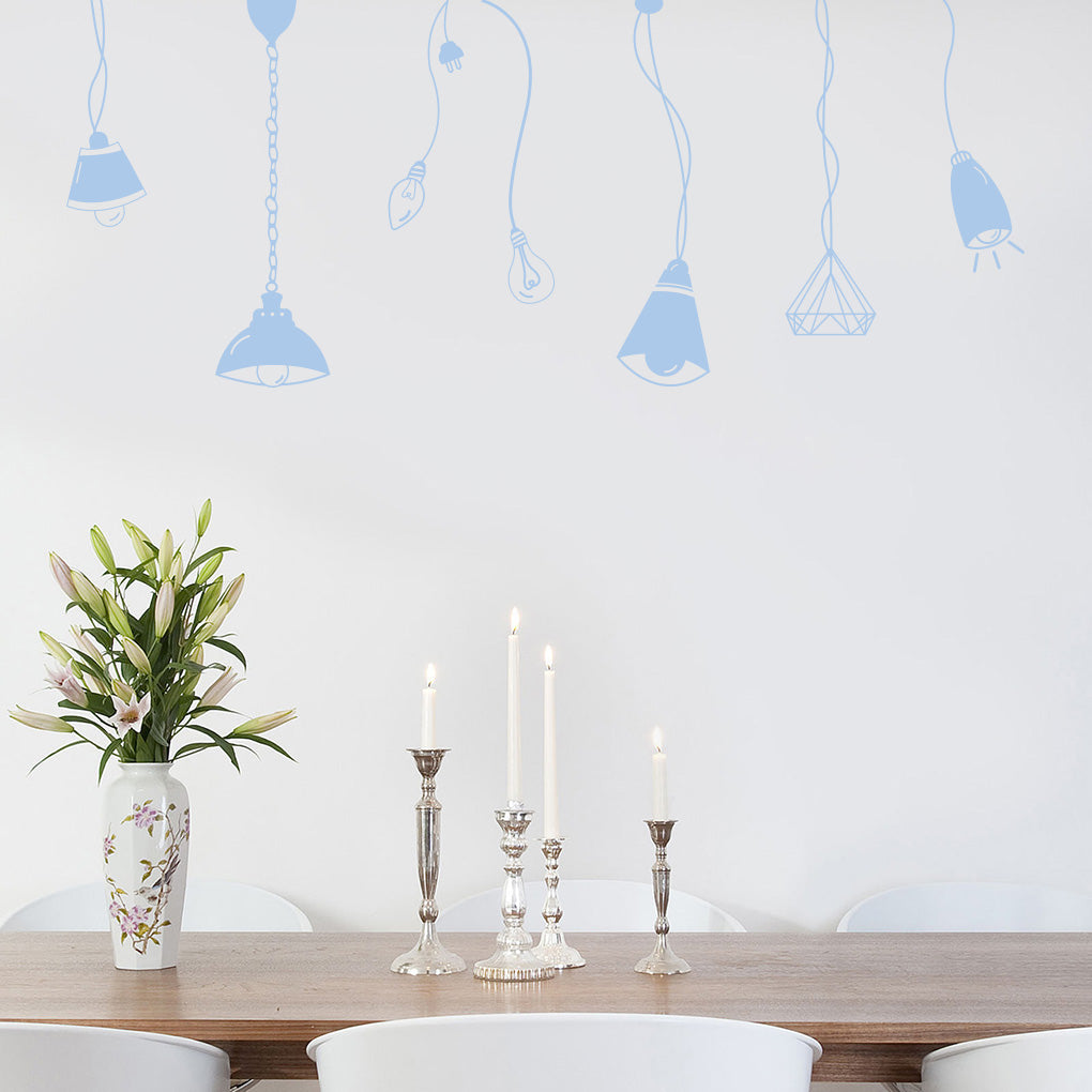 Light Bulbs Lamps Wall Sticker Decal Stencil Silhouette ST306