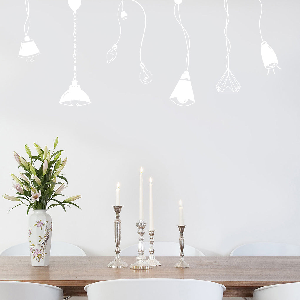 Light Bulbs Lamps Wall Sticker Decal Stencil Silhouette ST306