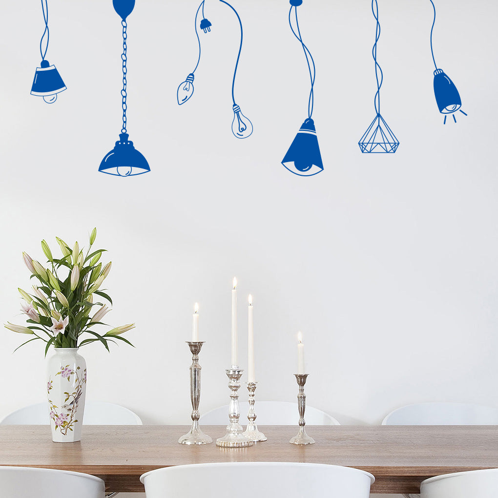 Light Bulbs Lamps Wall Sticker Decal Stencil Silhouette ST306