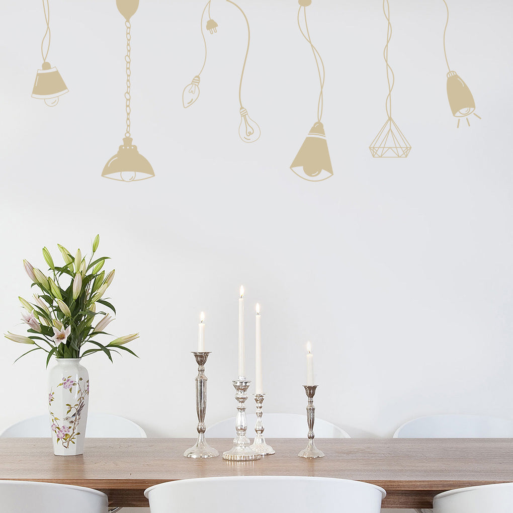 Light Bulbs Lamps Wall Sticker Decal Stencil Silhouette ST306