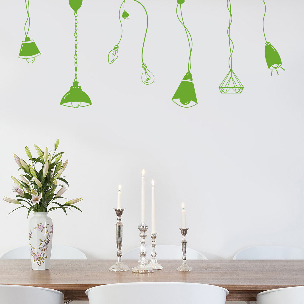 Light Bulbs Lamps Wall Sticker Decal Stencil Silhouette ST306
