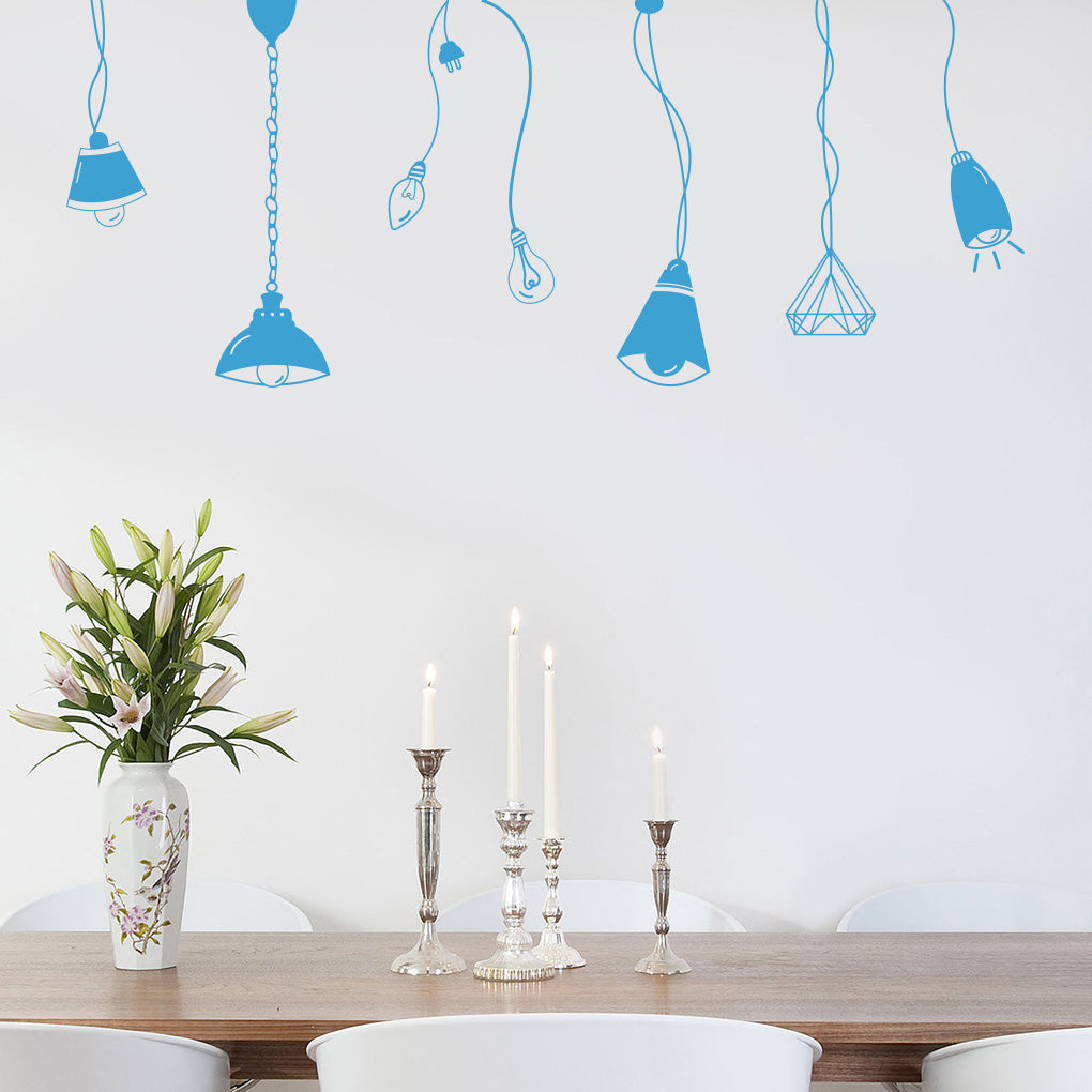 Light Bulbs Lamps Wall Sticker Decal Stencil Silhouette ST306