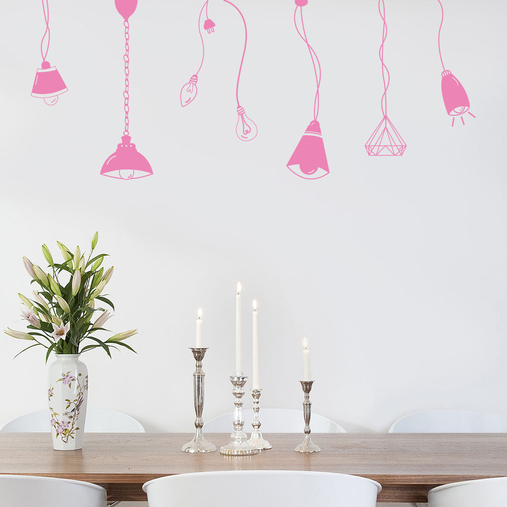 Light Bulbs Lamps Wall Sticker Decal Stencil Silhouette ST306